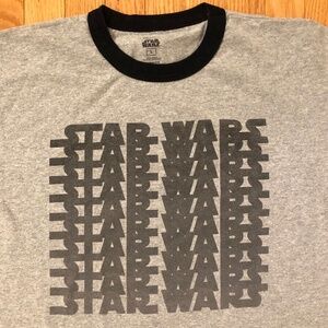 Disney Star Wars T-shirt Men’s L Gray and Black Cotton Blend